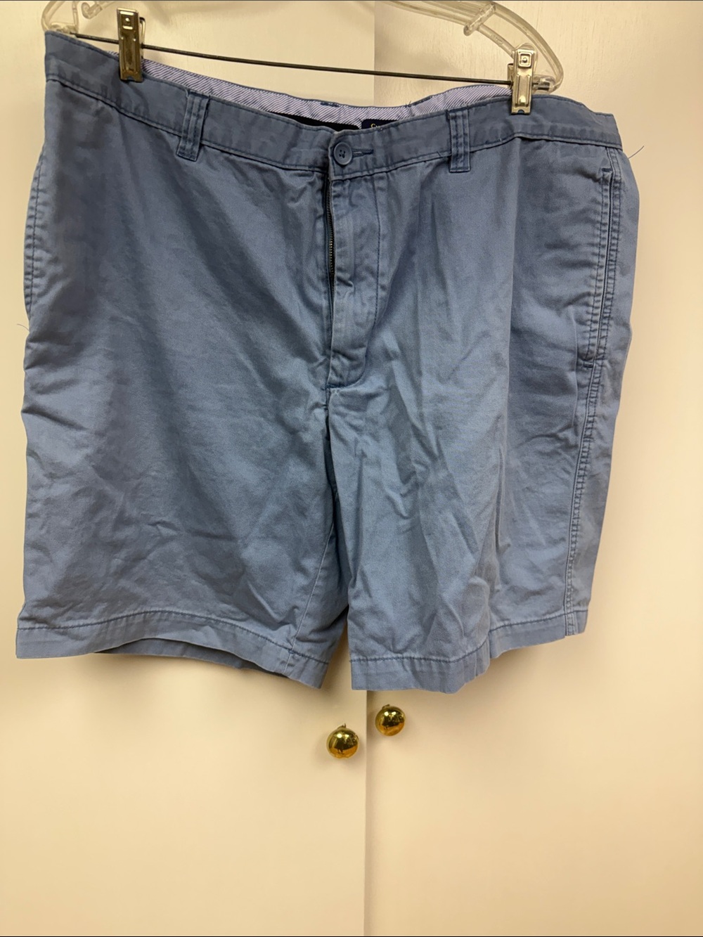 Club Room Light Blue Flat-Front Cotton Blend Shorts